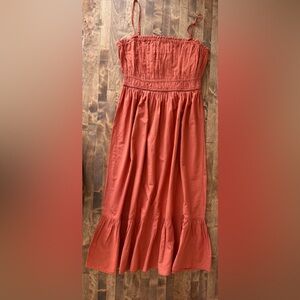 Dizzy Lizzy Rust Orange Smocked Sundress Size Large NWOT Boho Festival
